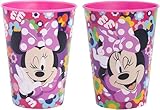 ILS I LOVE SHOPPING Set 2 Bicchieri in plastica 260ml Tifoso Senza BPA/Regalo per Ragazzi Prodotto Ufficiale MINNIE MOUSE TOPOLINA