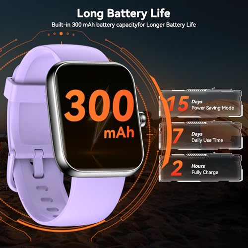 Image of Smart Watch with Alexa Built-in, 1.83 inch HD Touchscreen Fitness Tracker, Bluetooth Notifications, IP68 Waterproof, 120+ Sport Modes, 24 /7 Heart Rate & Sleep Monitor for iPhone Android iOS (Purple)