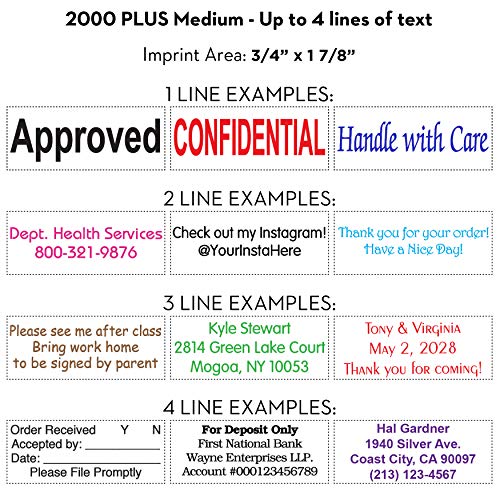 Colop Medium Size Self Inking Custom Text Stamp - Choose From Many Fonts & 15 Ink Colors #TOP1