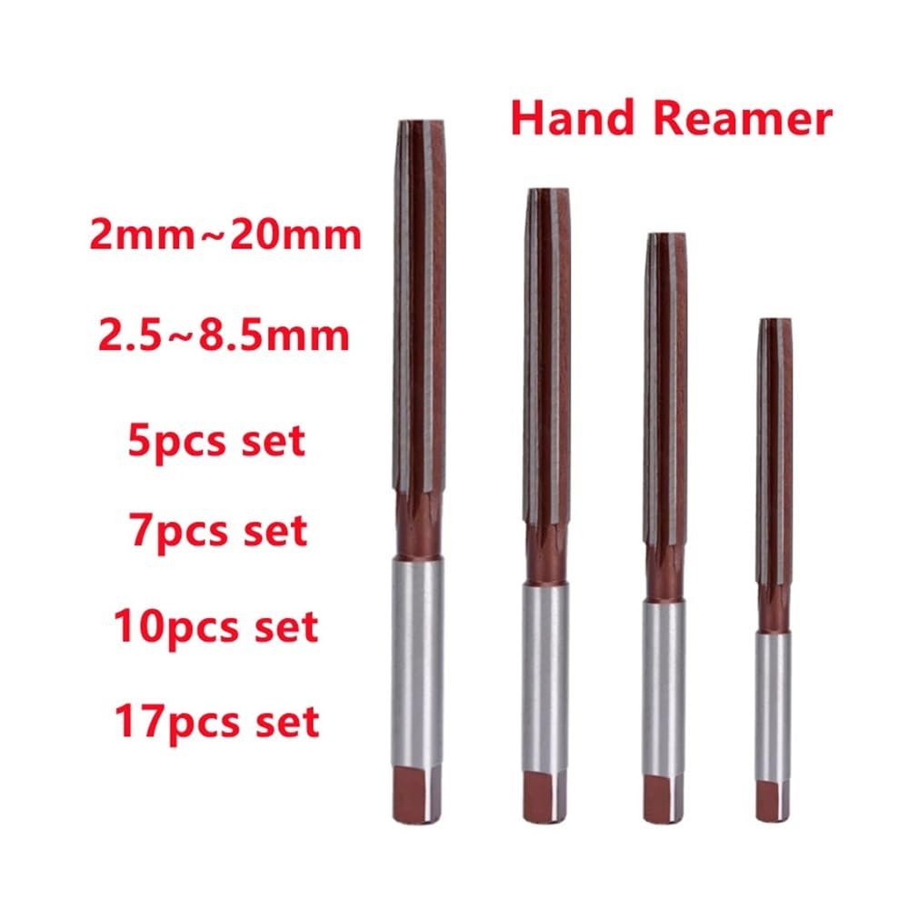 Hand Reamer CNC Chuck H8 Milling Cutter Straight Shank 2mm-8mm-20mm 2.5/3.5/4.5/5.5/6.5/7.5/8.5mm 5/7/10/17pcs Set Reaming Drill((2-18) 17pcs)