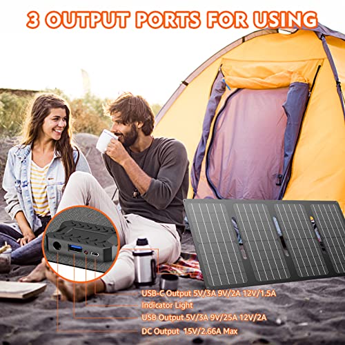 Powkey Powerstation mit Solarpanel 99Wh/27000mAh Tragbares Kraftwerk mit 40W Faltbares Solarpanel 100W Solargenarator mit 230V AC Ausgang/QC 3.0 18W USB/Typ-C für Camping Angeln... – Bild 3