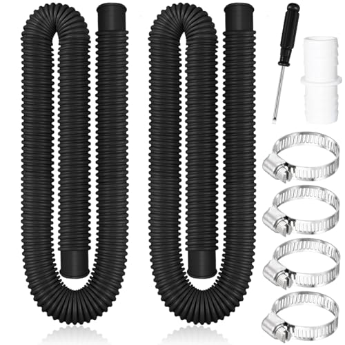 Jiahuade 2 Mangueras Piscina 32mm, 150CM con 4 Abrazaderas de Metal, Manguera de Repuesto para Piscina, Manguera de Filtro y Bomba de Piscina, para Piscinas Elevadas y Spa