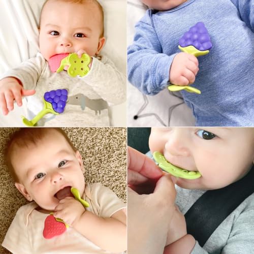 Image of Innobaby Original EZ Grip Fruit Teether 3 Piece Set - Grape /Citrus /Berry