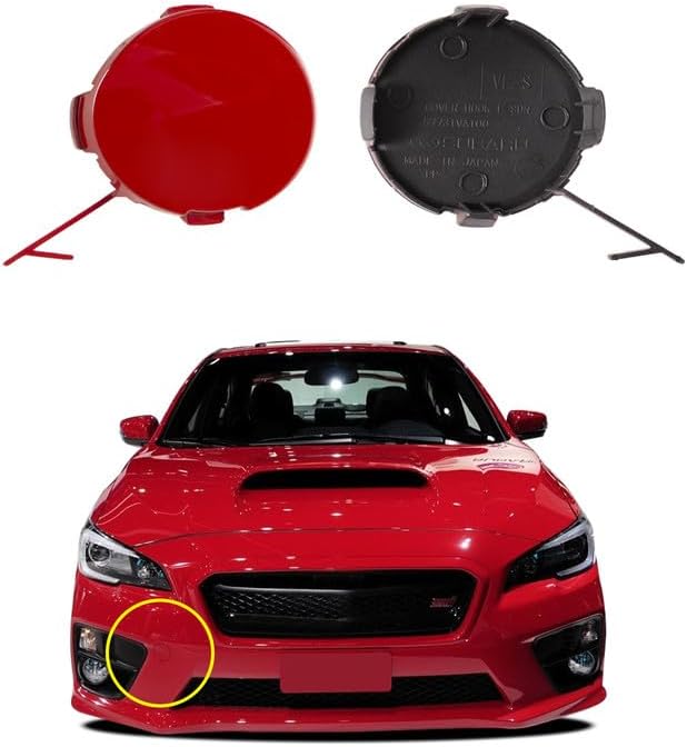 Car Front Bumper Tow Hook Cover Compatible with Subaru WRX STi 2015 2016 2017 Trailer Cover Cap 57731VA100 Small Lid Towing Eye Cap Pearl White Right Passenger Side