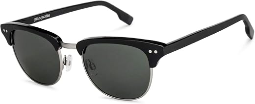 John Jacobs Unisex Adult Clubmaster Polarized Round Sunglasses JJ S12638