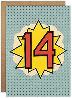 Age 14 Pop Art Birthday Card by James Ellis