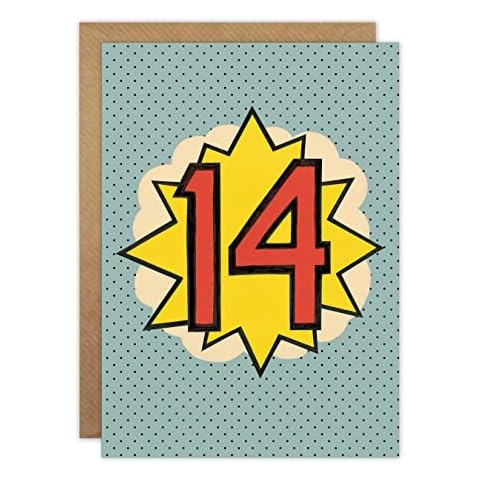 Age 14 Pop Art Birthday Card by James Ellis Cover