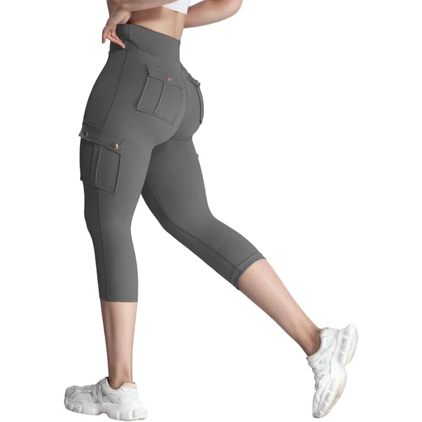 Leggings capri cargo para mujer con levantamiento de glúteos 7