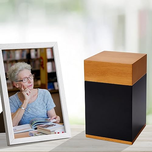 Image of Large Wooden Cremation Urns for Ashes Adult Male Female | Large Decorative Memorial Urn for Men & Women,Wood Funeral Burial Urn and Casket for Ashes Dad Mom Child ,Holds Up to 250 LBS