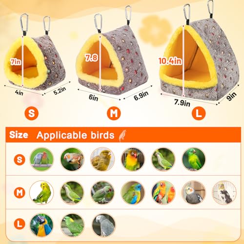 MEWTOGO Casa de ninho de pássaros média quente - Cama aconchegante para gaiola com tapete, rede susp