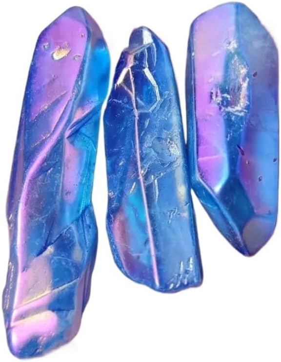 Stone Titanium Aqua Blue Aura Quartz Crystal Cluster (100g)