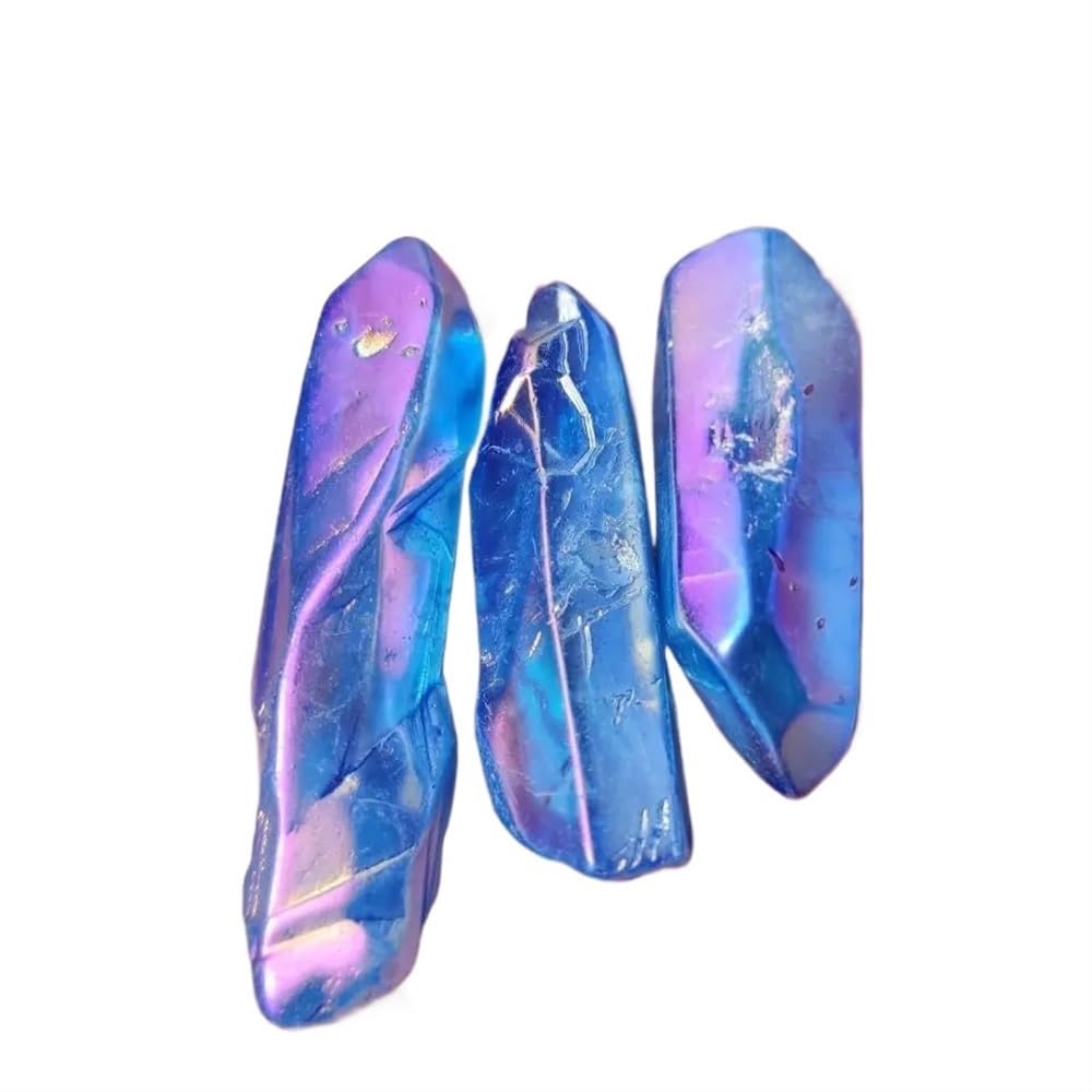 KJEBVHIRS Stone Titanium Aqua Blue Aura Quartz Crystal Cluster (500g)