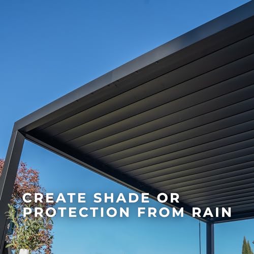Backyard Discovery Sarasota 10' x 10' Galvanized Steel Louvered Pergola Kit with Adjustable Roof, Shade, Rain Protection, High-Wind Rating, Gutter System for Outdoor Patio, Garden, Deck, Entertaining - image 7