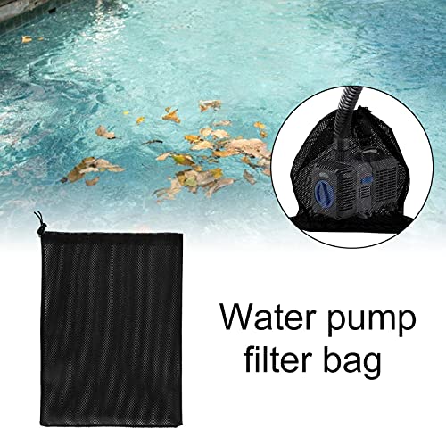 2 stuks visvijver filterzakken, 30 x 45 cm pompbarrière zak met trekkoord vijverpomp filterzak pompbeschermingszak voor vijver biofilmer, grote pompen mesh zakken, zwart accessoires voor thuis - Image 6