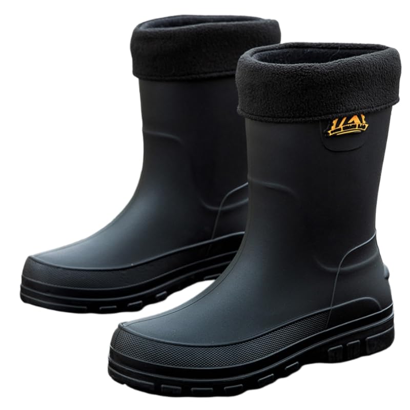 Men's Waterproof Rain Boots - Durable Slip-Resistant Work Boots for Fishing, Kitchen, Car Washing & Factory Use
