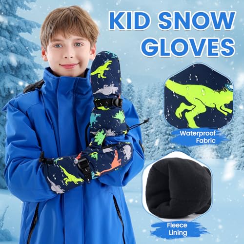 Image of BAVST Winter Kids Waterproof Gloves for Boys Girls Snow Ski Toddler Baby Mittens Outdoor for Infant Teens 1-5T