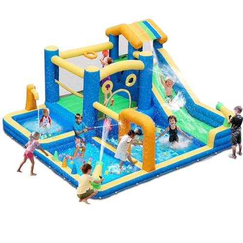 AONESY Inflatable Bounce Castle with Water Slide