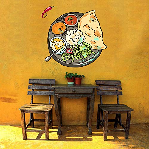 Indian Food Restaurant Logo Emblem Sign Wall Vinyl Sticker
