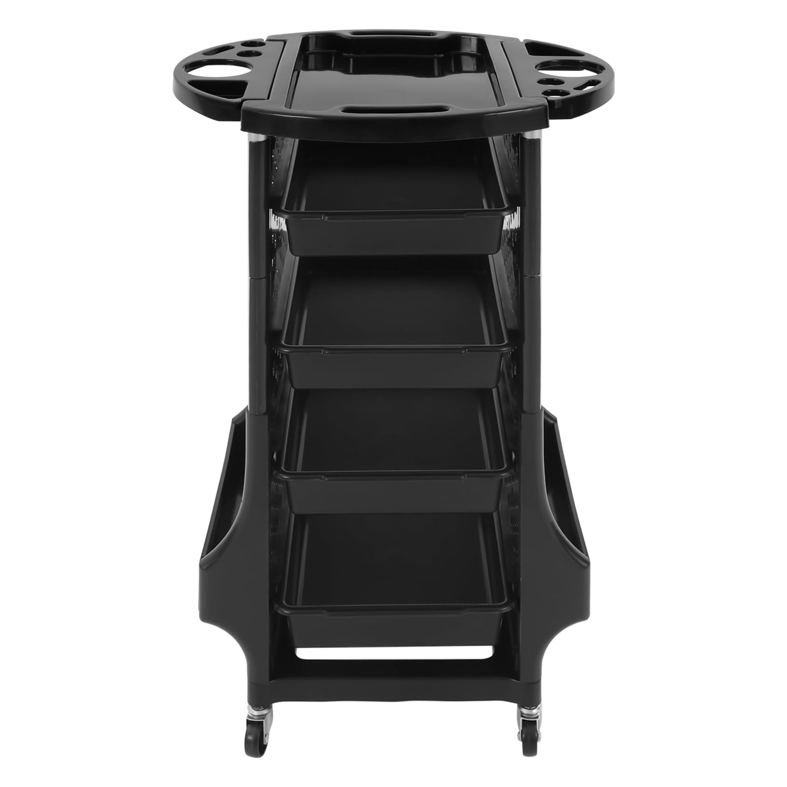Salonwagen Kosmetikwagen mit 4 ausziehbaren Fächern,Friseur Zubehör,Bedienungswagen, Friseur Arbeitswagen Drehbar,Friseurwagen,Zwei Seitenrahmen für Beauty Salon SPA 52 × 44 × 79 cm