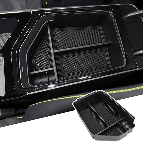 MARCHFA Center Console Organizer Tray Compatible for 2022 2023 2024 2025 2026 Kia EV6 Accessories Armrest Storage Box Tray Organizer Insert (Black)