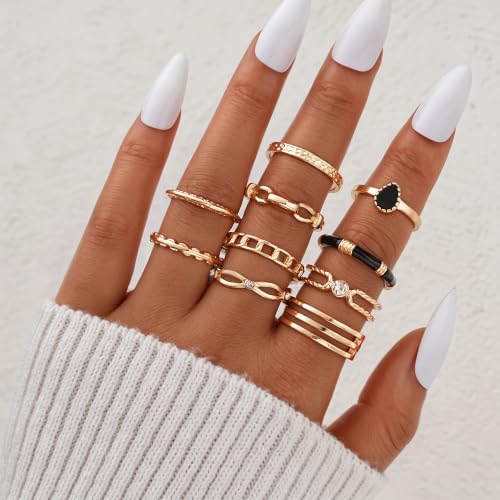 Image of 17 MILE 78 Pieces Gold Jewelry Set for Women, 9 Necklace, 24 Bangle Bracelet, 22 Earrings, 23 Knuckle Rings Gold Plated Jewerly set for Women Gift