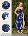 Scarlet Darkness Floral Dress for Women 2026 Corset Milkmaid Sundress Wedding Guest Dresses Navy Blue Floral M