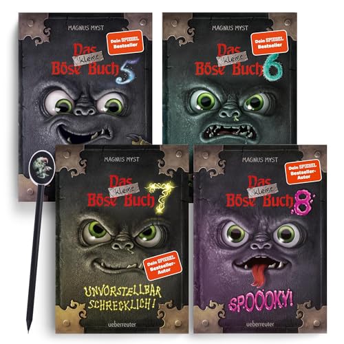 Das kleine Böse Buch Set Band 5–8 – Interaktives Kinderbuch ab 8 – mit exklusivem Radier-Bleistift – Bestseller Kinderbücher, spannend & witzig – Magnus Myst Edition