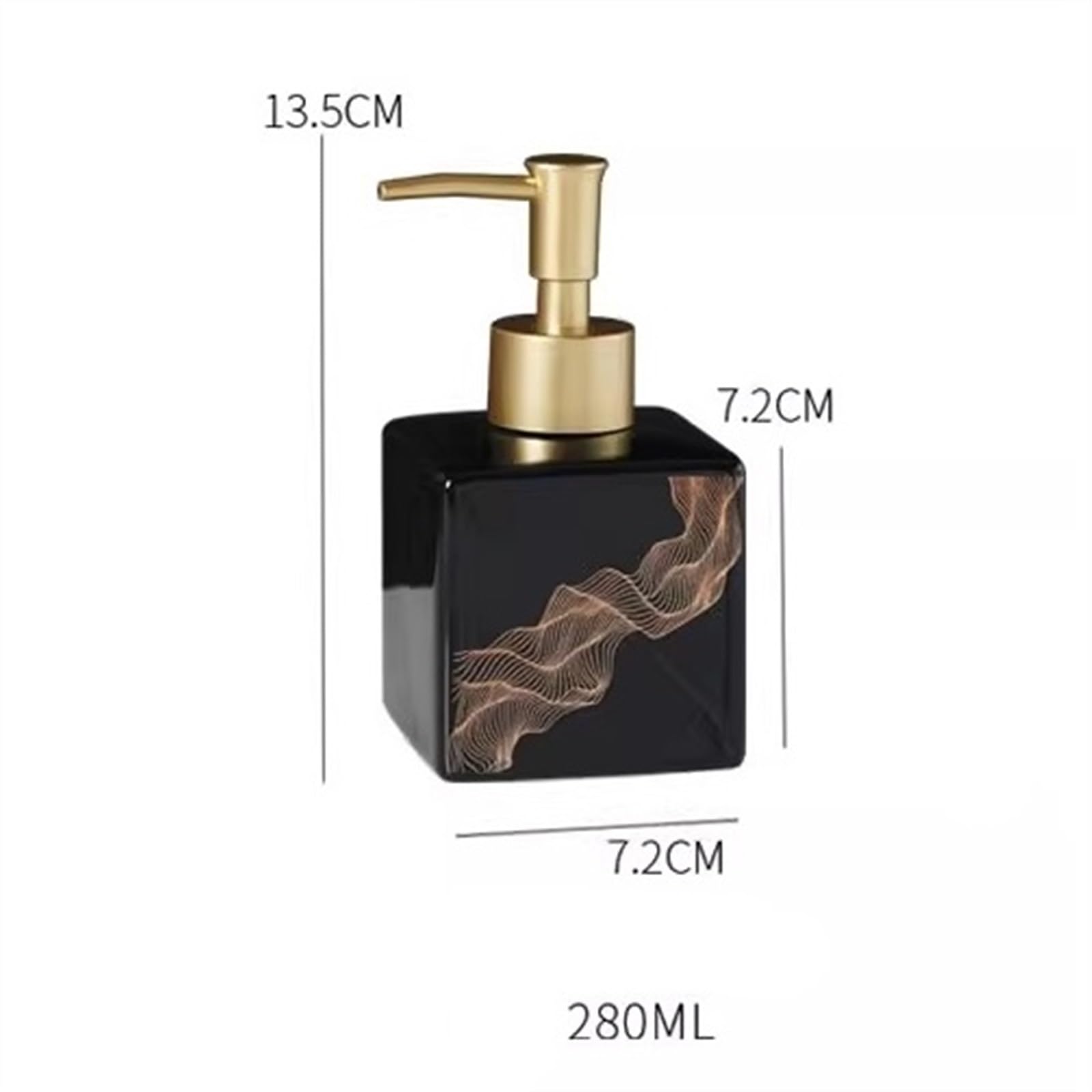 Dozownik do mydła w płynie łazienki i kuchni, ceramiczny, elegancki, falisty wzór paski, butelki ceramiczne, dozownik płynnego balsamu, 9,5 uncji/280 ml naczyń
