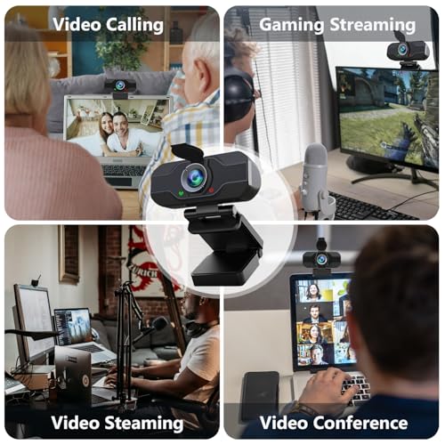 Image of XPCAM USB C Webcam for PC /Laptop /Desktop Computer Camera with Microphone | Plug & Play USB Webcam with Tripod /Cover, Auto Light Correction, Fixed Focus,Web camera for Zoom Conference /Twitch Streaming