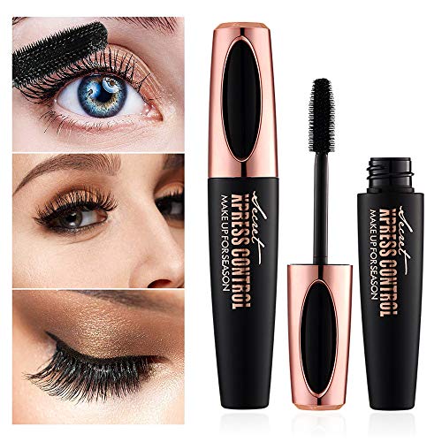 2PCS 4D Silk Fiber Lash Mascara, Natural Thick Thickening & Lengthening Lash Mascara, Long Lasting, Waterproof & Smudge-Proof, All Day Exquisitely Lush, Full, Long, Thick, Smudge-Proof Eyelashes