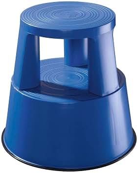 Wedo 212203 Taburete con ruedas de plástico, altura 43 cm, capacidad de carga 150 kg, azul