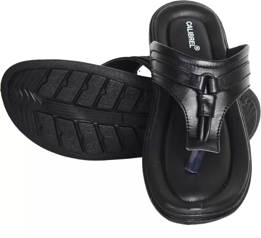 CALIBREL Chappal for Men Casual Slippers for Boys and Mens Stylish Thong Sandals Chappals for Perfect Looks Black and Brown CALIBREL Chappal for Men Casual Slippers for Boys and Mens Stylish Thong Sandals Chappals for Perfect Looks Black and Brown