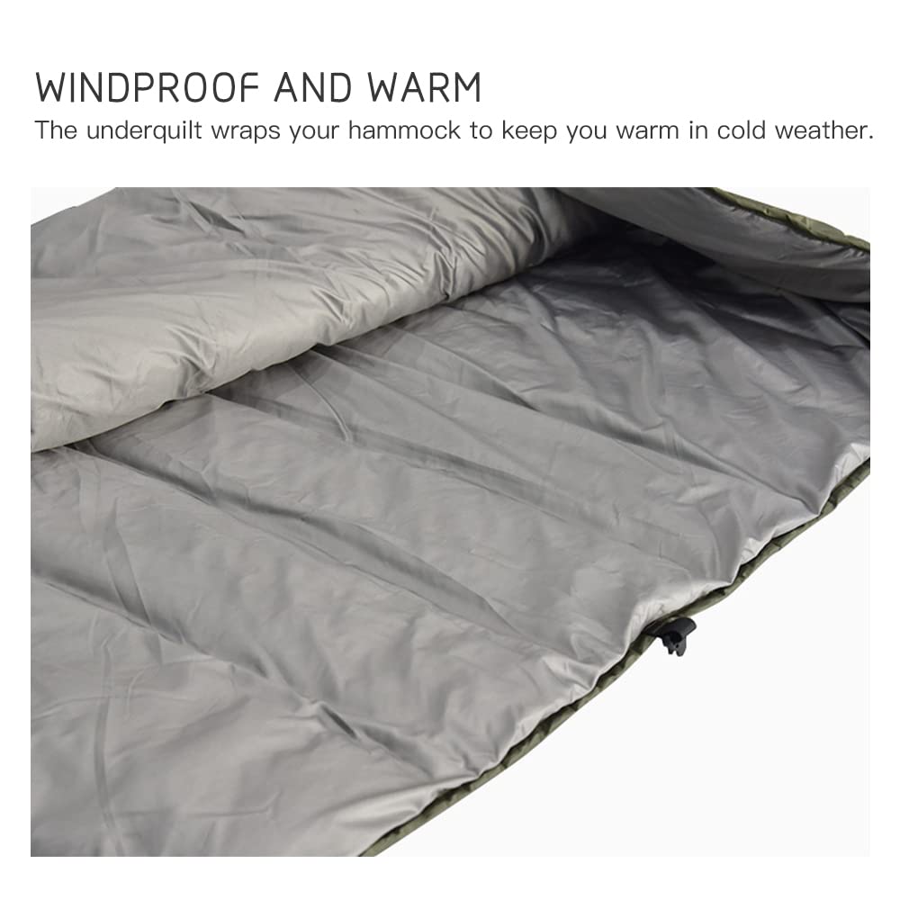 Pongnas Hamak Underquilt Camping Underquilt do Hamaka 20D -Stop Nylon Lekki, Odporny na Rozdarcie, Wiatroszczelny z Workiem na Kemping Piesze Wycieczki z Plecakiem