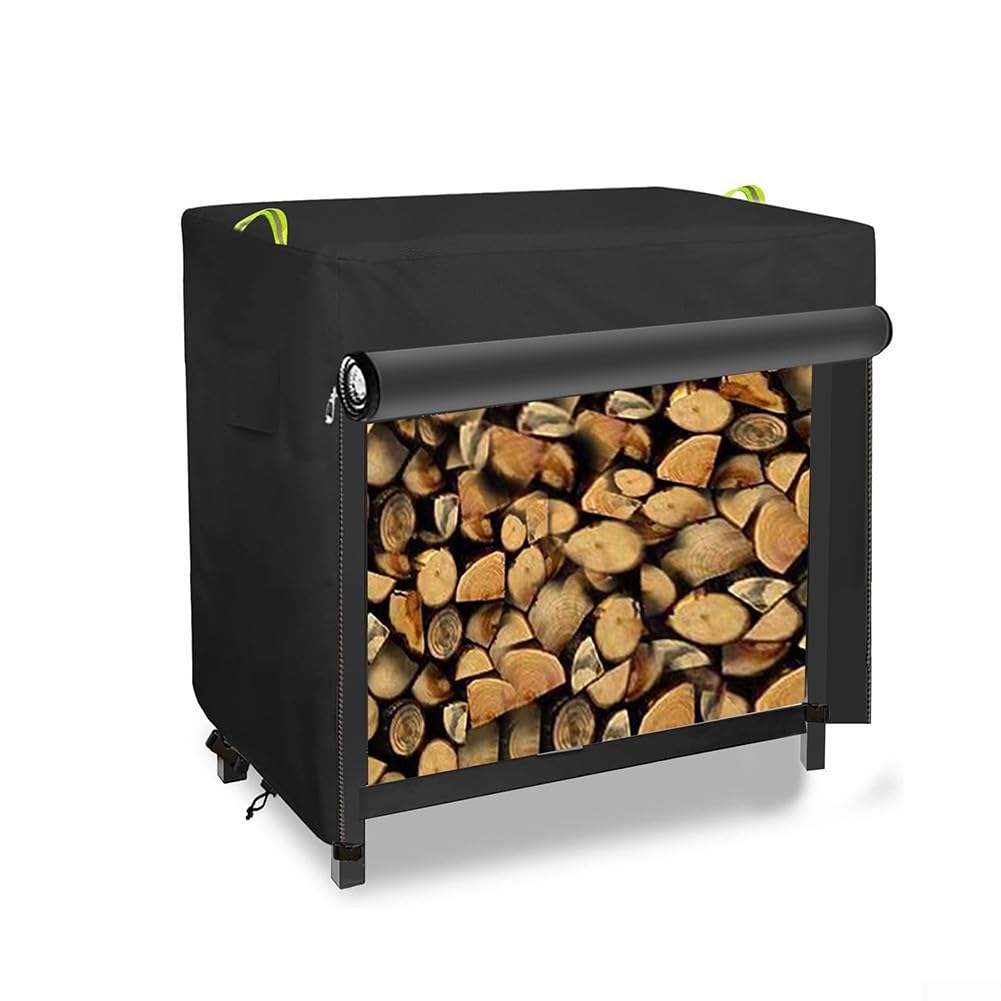 CashMuch Heavy Duty Outdoor Firewood Rack Cover Made from 210D Oxford Cloth with Drawstring for Secure Fit (125 * 65 * 110cm)