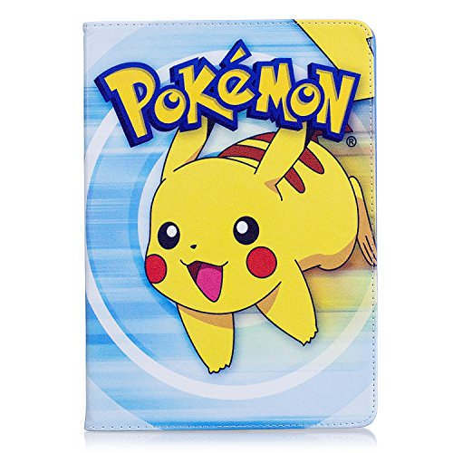 Galaxy Tab A 10.1 2019 Cartoon Case, Hwota Cute Cartoon Pikachu Frozen Slim Flip Folio Stand Leather Case Smart Cover for Samsung Galaxy Tab A 10.1 Inch SM-T510/T515 2019 Release Tablet (Pikachu-D)