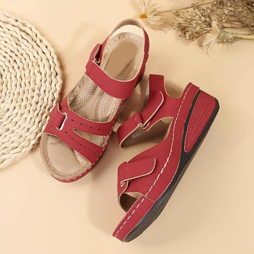 Soft & Stylish Wedge Sandals for Effortless Comfort, Women Orthopedic Sandals Open Toe Ankle Strap Arch Support3