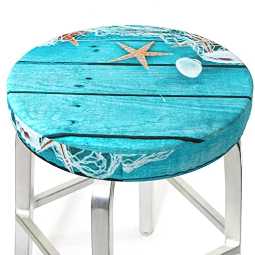 Zeraoke Round Bar Chair Cushion Cover 12 Inch, Starfish 3 Layers Velvet Stool Slipcovers Bar Stool Protector With Elastic, Soft Washable Round Chair Cover For Wooden Metal Stools #TOP2