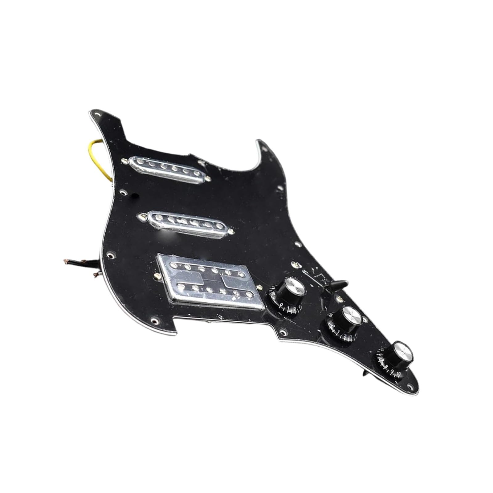 1 Częściowy Zestaw Przetworników SSH Do Gitary Elektrycznej Wstępnie Okablowany Czarny/biały Pickguard Do Gitary Elektrycznej(Bk)