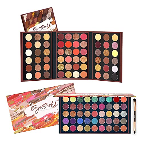 Eyeseek 60 Colors Matte Eyeshadow Makeup Palette With 45 Colors Sparkle Glitter Eyeshadow Pallet