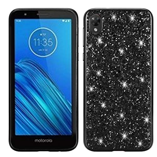 Téléphone portable couverture Moto E6 TPU souple antichoc noir