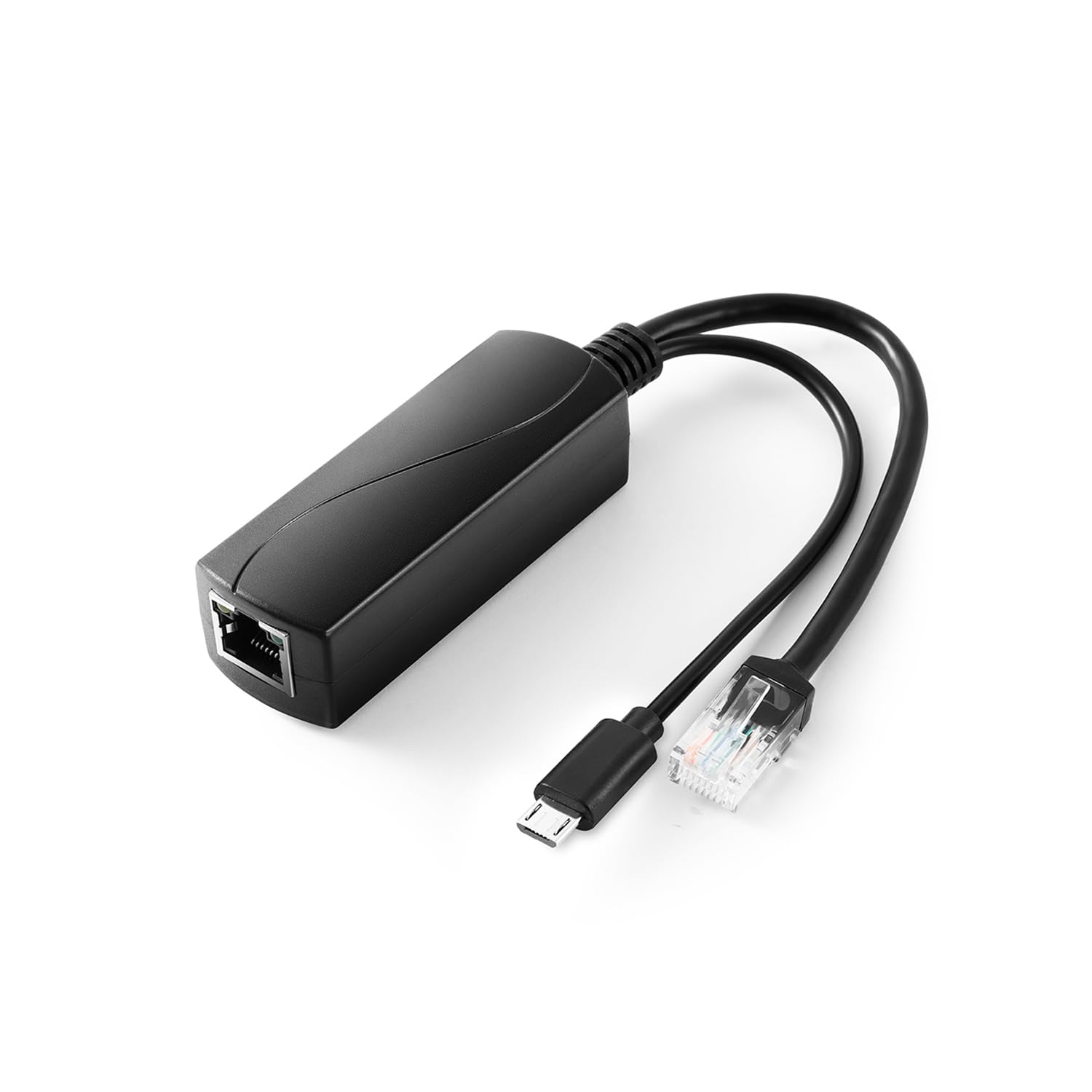 Revotech Active PoE Splitter 5V/2.4A Micro USB Socket, 48V PoE to USB 5V/2.4A Output, 10/100Mbps Compliant with IEEE802.3af/at, PoE Adapter for Micro USB Device, Pi 3B/3B+ (USB0502)