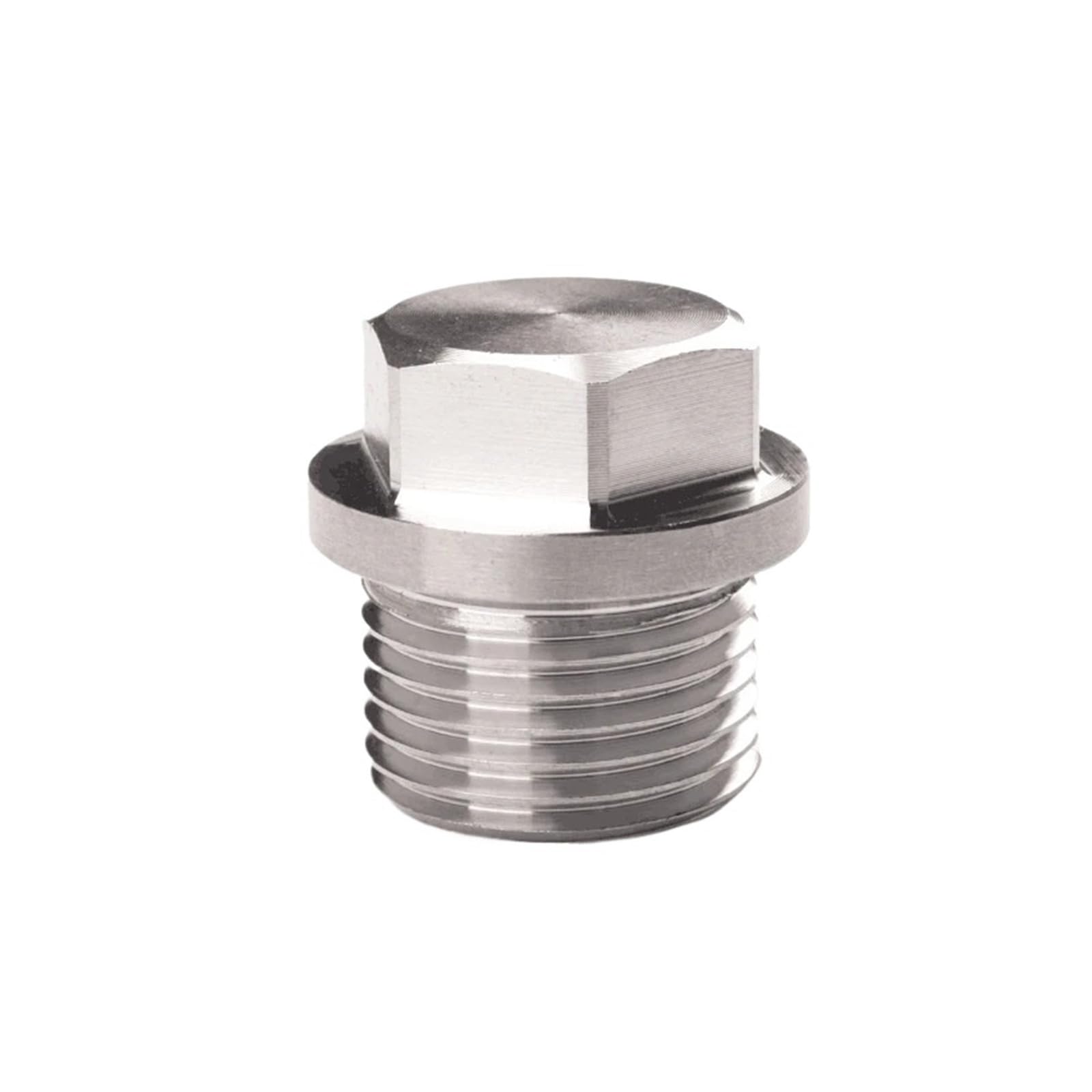 Tapón de extremo hexagonal con brida de acero inoxidable 304 y 316, rosca macho métrica BSP de 1/8", 1/4", 3/8", 1/2", 3/4", 1"(304Stainless Steel,BSPP1)