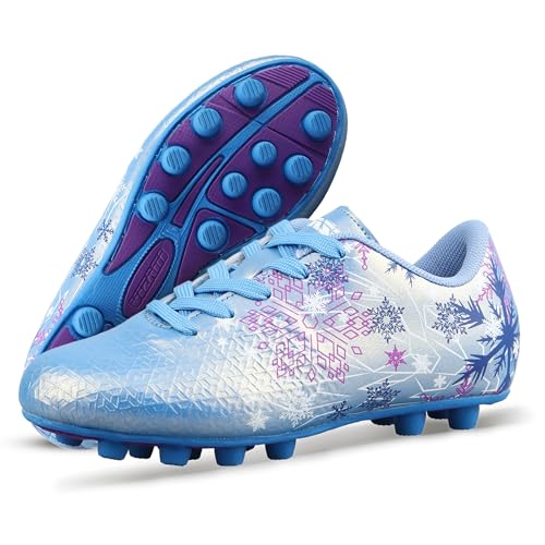 Vizari Frost Kids Soccer Cleats – Toddler, Little Kids Firm Ground Football Shoes with Rubber Studs | Lightweight, Comfortable, Non-Slip Design Blue