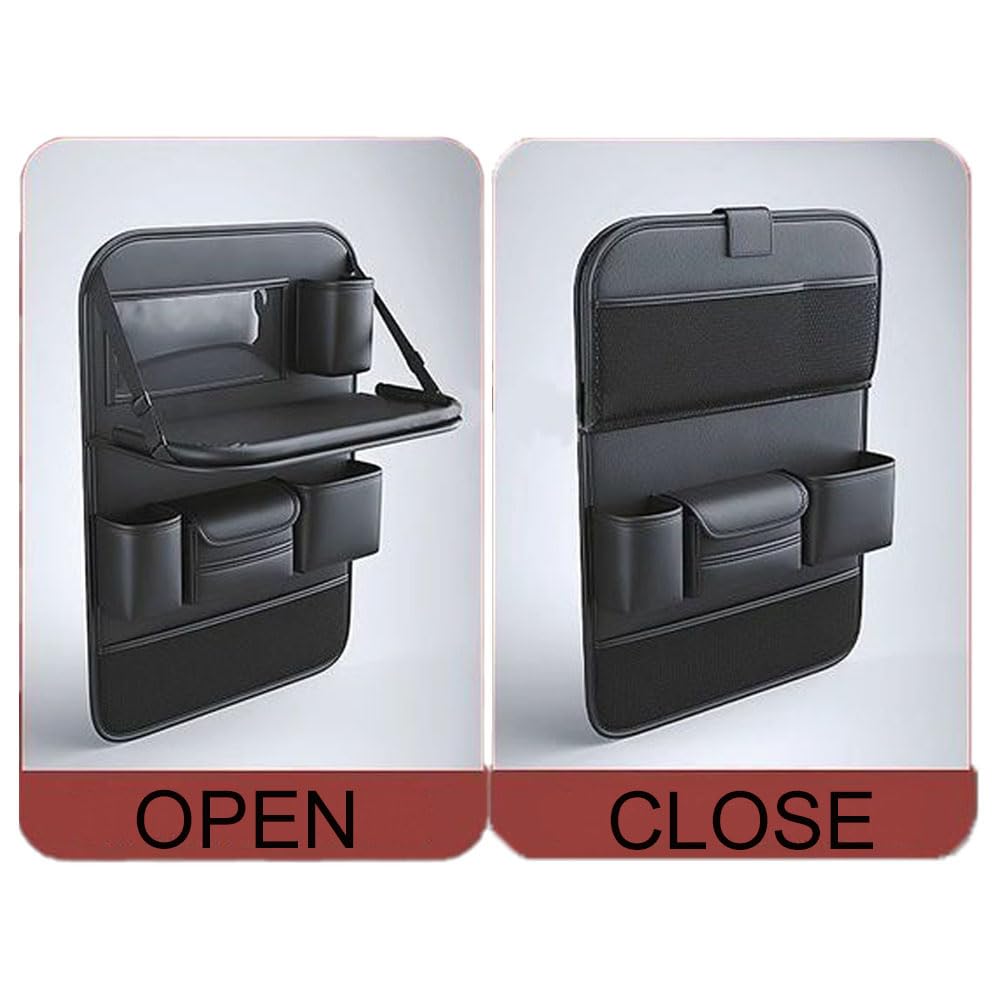 Protezione per schienale auto in pelle PU con supporto per tablet da 17,3", accessorio interno per sedile posteriore, coprisedile per bambini, organizer da viaggio per bambini