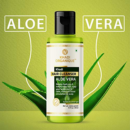 Image of Khadi Organique Aloe Vera Herbal Hair Cleanser-210Gms