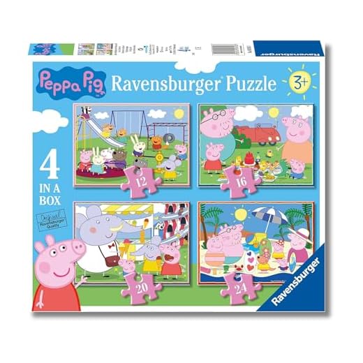 Ravensburger Peppa Pig 4 Puzzle in Una Scatola (12, 16, 20, 24PC)