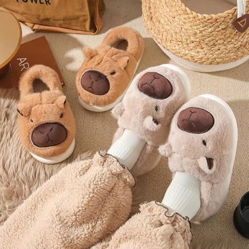 Capybara Slippers - Funny Animal Slippers for Women Unisex Adult/Kids House Slippers Fluffy Fuzzy Winter Home Slides for Women Men Christmas3