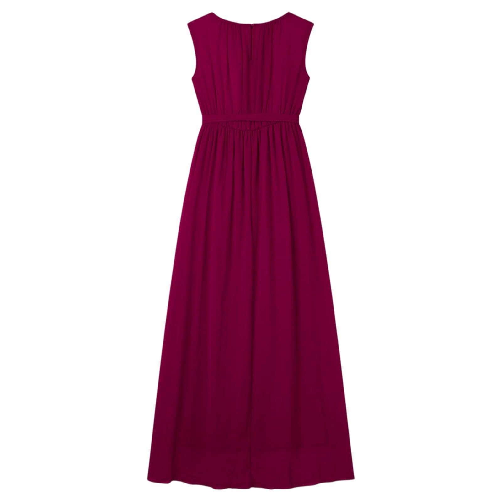 Elegante vestido de maternidad para embarazo, sin mangas, cuello redondo, vestido de embarazo con paneles de contraste, cómodo, talla grande para ser atuendo