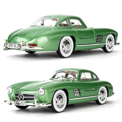 Image of BlackZone 1955 Mer-cedes 300SL Vintage Model, 1 /24 Toy Car with Sound and Light Function, Children's Toy Model Car with Pullback Function, Collector's Quality (1:24 Parrot).