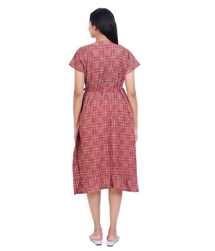 Image of MENMAII Wrap Dress [Size - L- 4XL ] - Full Open Multipurpose Night Gown -a Kind of Adaptive Clothing with Pocket for Women